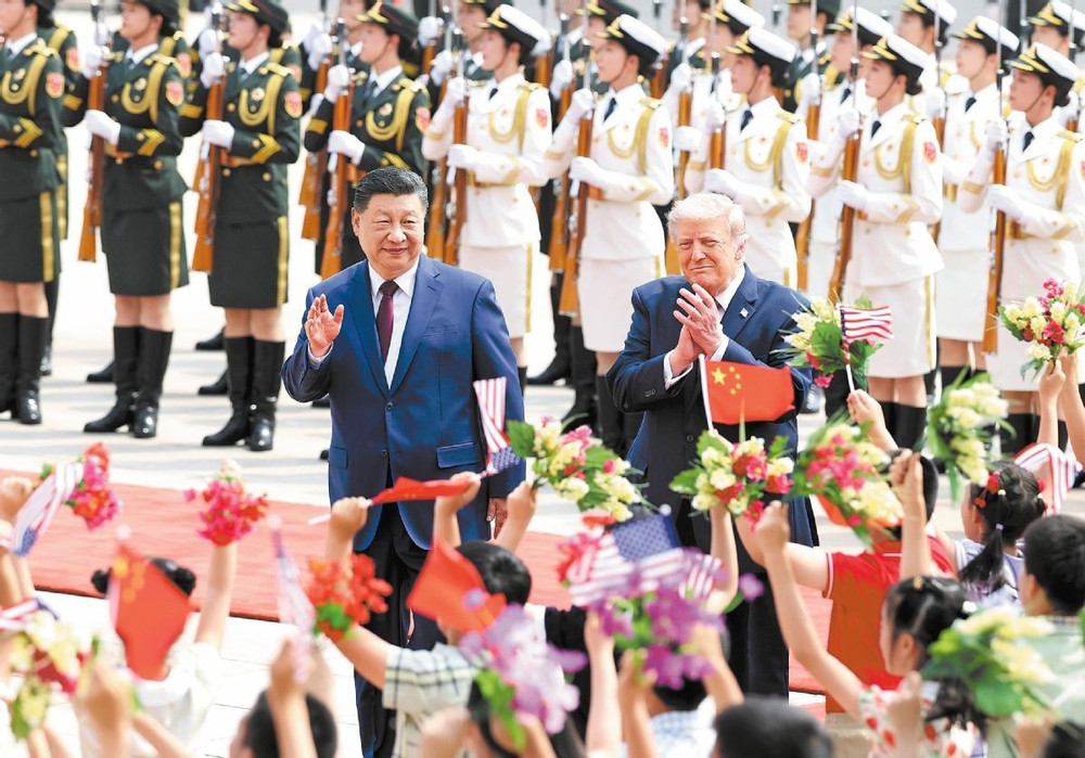 Chủ tịch Tập Cận Bình tổ chức lễ đón tiếp Tổng thống Mỹ Donald Trump bên ngoài Đại lễ đường Nhân dân ở Bắc Kinh trước cuộc hội đàm vào ngày 14/5/2026. Ảnh: ChinaDaily