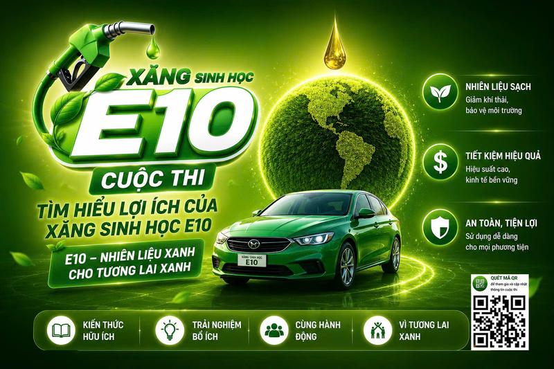 Cuộc thi “Tìm hiểu lợi ích của xăng sinh học E10” nhằm nâng cao nhận thức cộng đồng về nhiên liệu sinh học. Ảnh: Cục Quản lý và Phát triển thị trường trong nước