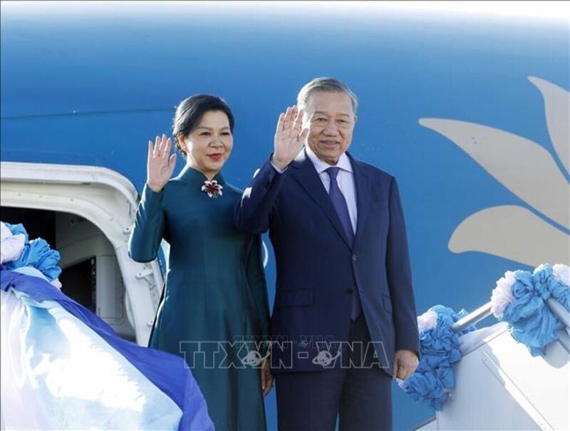 Tổng Bí thư, Chủ tịch nước Tô Lâm và Phu nhân. Ảnh: Thống Nhất/TTXVN