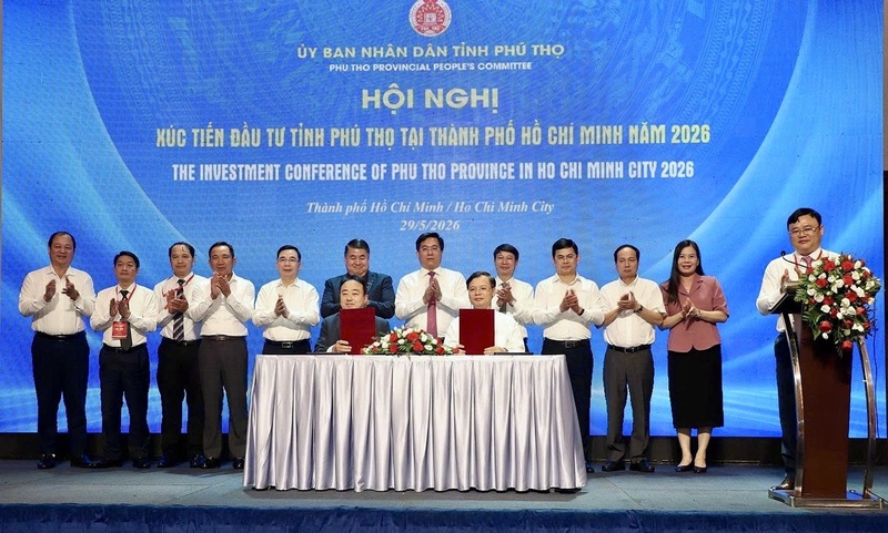 Tỉnh Phú Thọ ký kết nhiều biên bản ghi nhớ hợp tác với các tập đoàn lớn trong lĩnh vực thương mại và chế biến nông sản. Ảnh: CTV