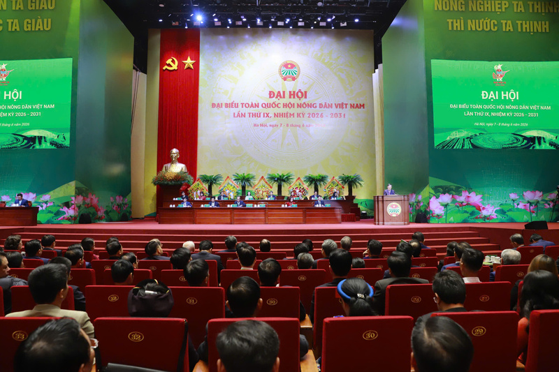 Khai mạc trọng thể Đại hội đại biểu toàn quốc Hội Nông dân Việt Nam lần thứ IX. Ảnh: Khổng Chí