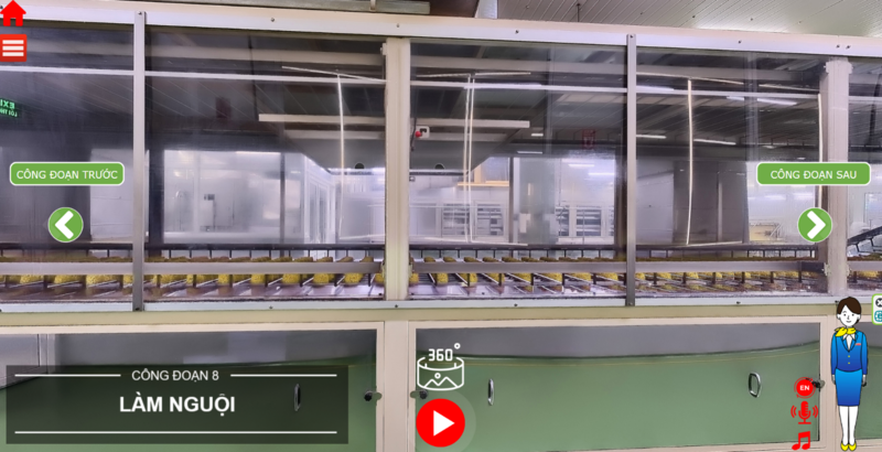 Giao diện trang tham quan nhà máy Acecook Việt Nam online