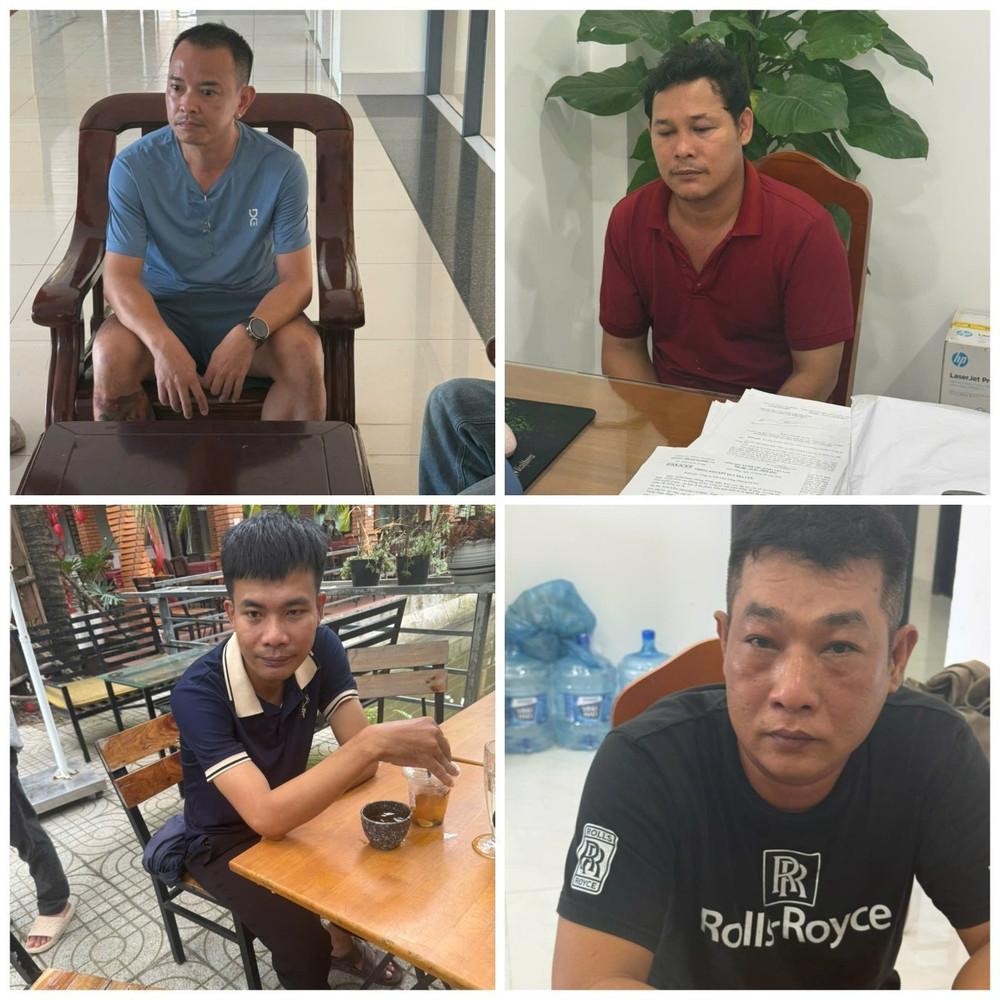 Các đối tượng Nguyễn Trọng Nghĩa, Đào Thành Trung, Trần Trung Thắng và Bùi Vinh Quang. Ảnh CACC 17.jpg