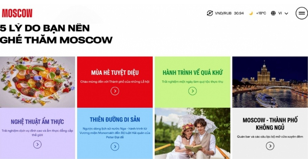 Giao diện nền tảng du lịch https://discover.moscow/vi phiên bản tiếng Việt. Ảnh chụp màn hình 1nga2.jpg