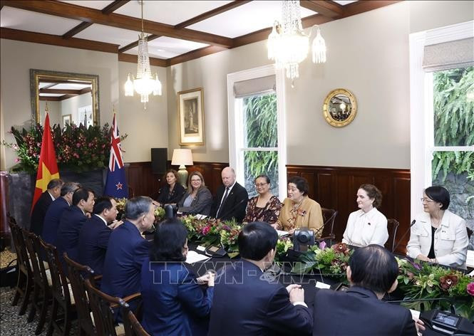 Tổng Bí thư, Chủ tịch nước Tô Lâm hội đàm với Toàn quyền New Zealand Cindy Kiro. Ảnh: Thống Nhất/TTXVN 1000056901.jpg