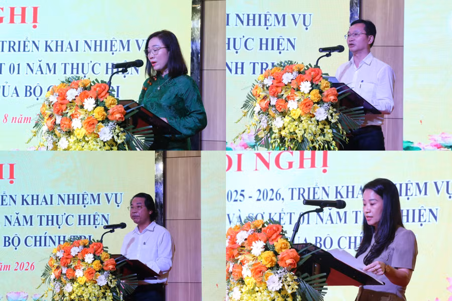 Đại diện các trường học, địa phương phát biểu tại Hội nghị. collage-5.jpg