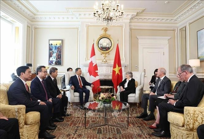 Tổng Bí thư, Chủ tịch nước Tô Lâm hội kiến với Toàn quyền Canada Louise Arbour. Ảnh: Thống Nhất/TTXVN
