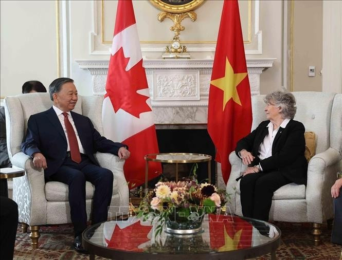 Tổng Bí thư, Chủ tịch nước Tô Lâm hội kiến với Toàn quyền Canada Louise Arbour. Ảnh: Thống Nhất/TTXVN