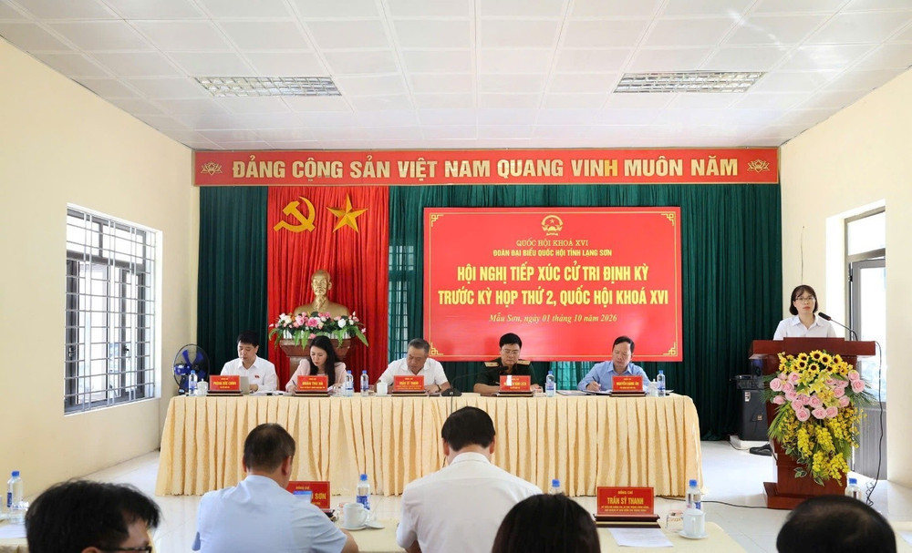 Chủ nhiệm Ủy ban Kiểm tra Trung ương Trần Sỹ Thanh tiếp xúc cử tri tại Lạng Sơn. Ảnh: langson.gov.vn lang-son.jpg